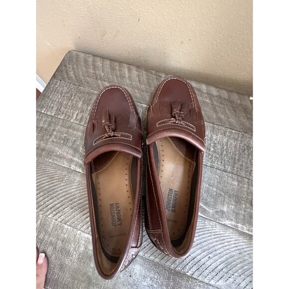 Johnston & Murphy Men's Fowler Mahogany Kittie Tassel Pull Up Leather Loafer 9m - Picture 5 of 6